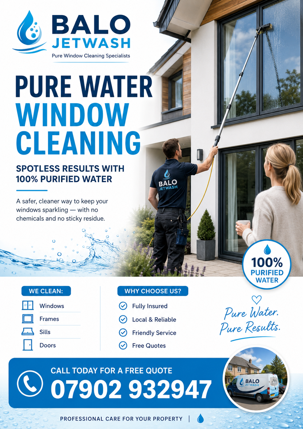 Pure water window cleaning leaflet preview